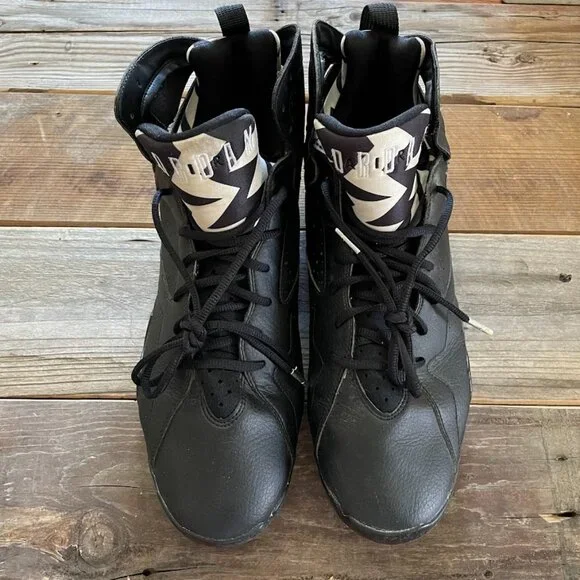 Men Nike Air Jordan 7 MCS Molded Cleats Metallic Black 
